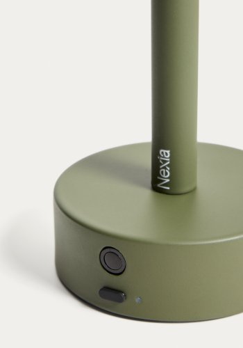 KAVE HOME Bow b�rbar bordlampe, genopladelig - gr�n aluminium