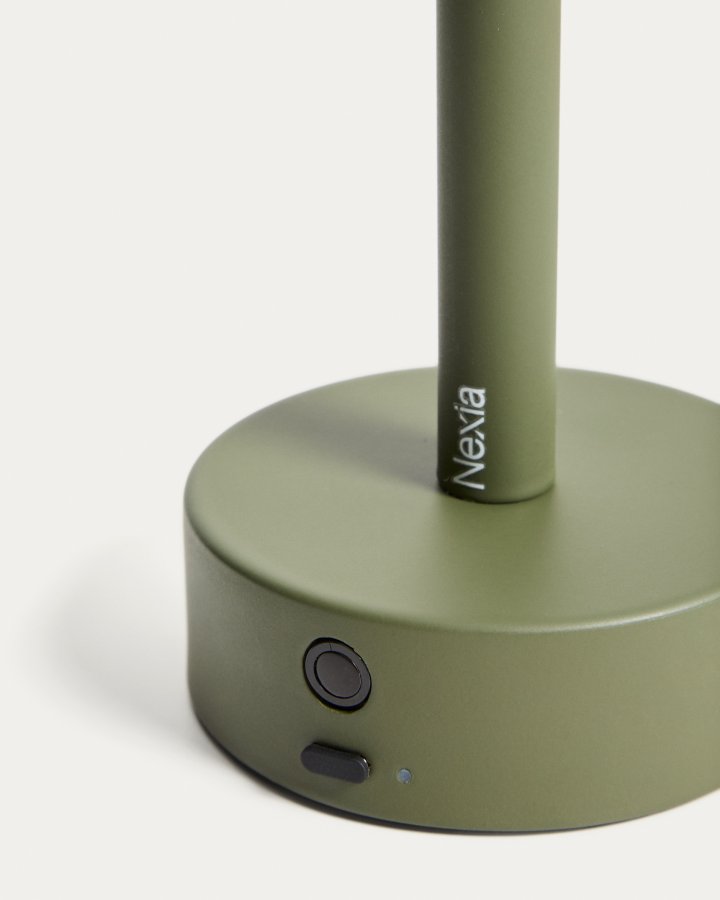 KAVE HOME Bow b�rbar bordlampe, genopladelig - gr�n aluminium