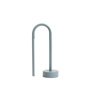 KAVE HOME Bow b�rbar bordlampe, genopladelig - bl� aluminium