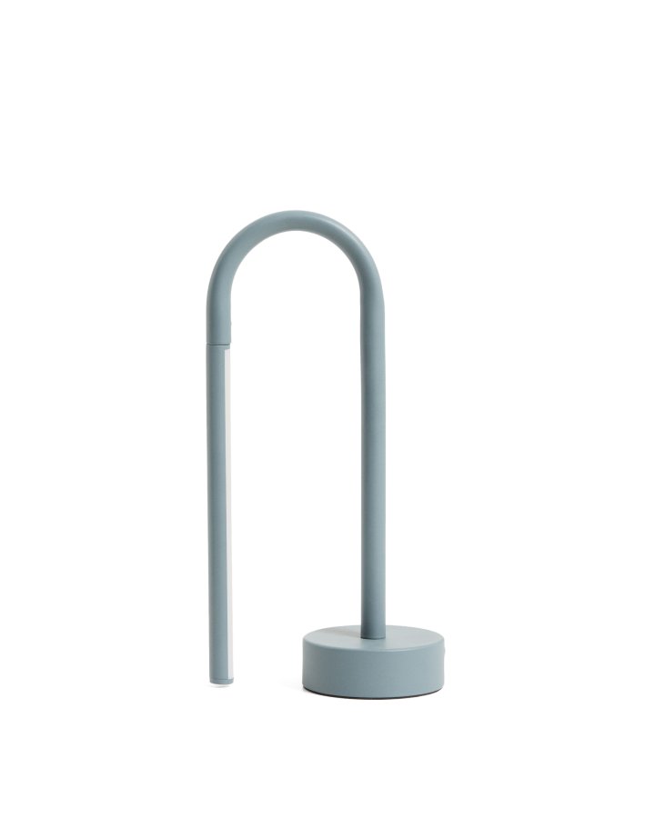 KAVE HOME Bow b�rbar bordlampe, genopladelig - bl� aluminium