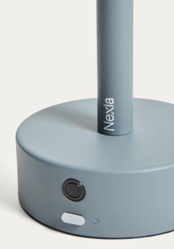 KAVE HOME Bow b�rbar bordlampe, genopladelig - bl� aluminium