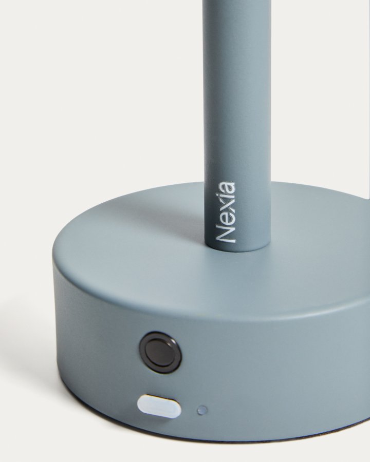 KAVE HOME Bow b�rbar bordlampe, genopladelig - bl� aluminium