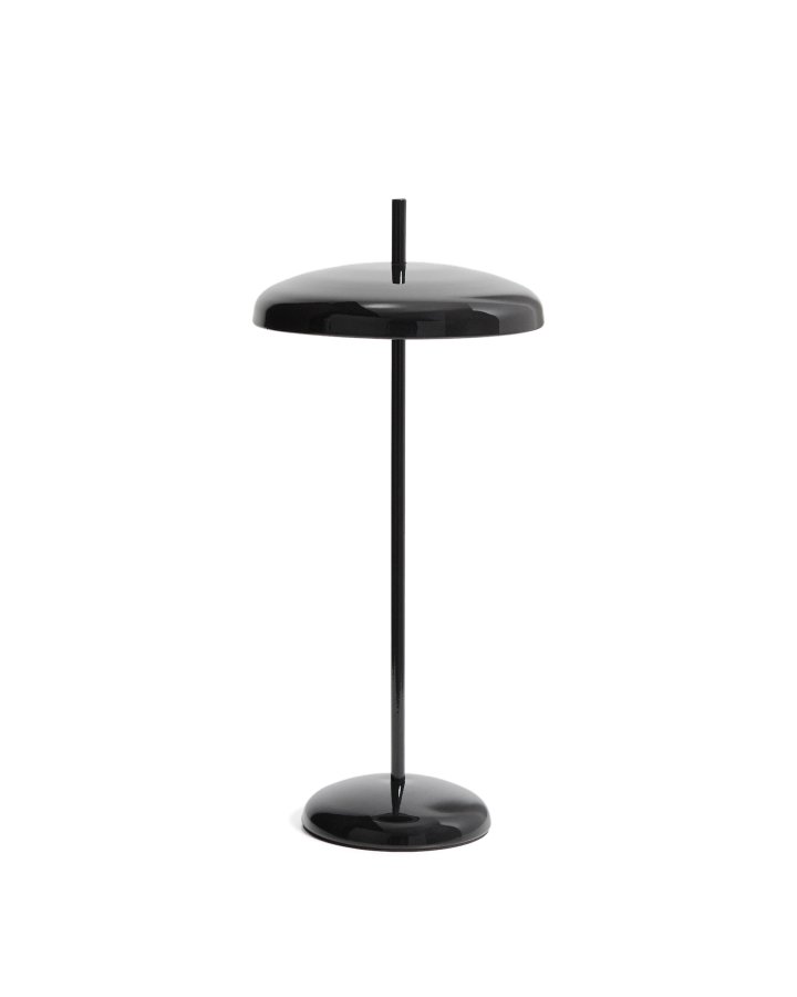 KAVE HOME Porte b�rbar bordlampe, m. justerbar h�jde, genopladelig - sort aluminium