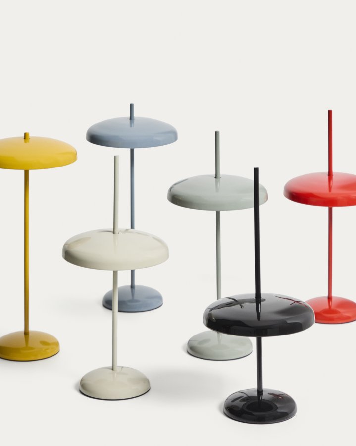 KAVE HOME Porte b�rbar bordlampe, m. justerbar h�jde, genopladelig - sort aluminium