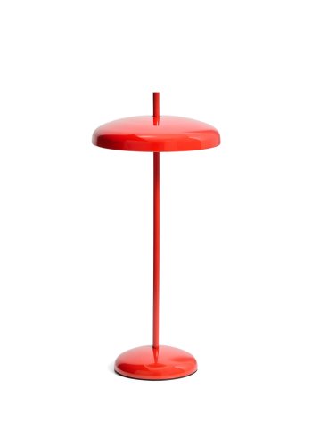 KAVE HOME Porte b�rbar bordlampe, m. justerbar h�jde, genopladelig - r�d aluminium