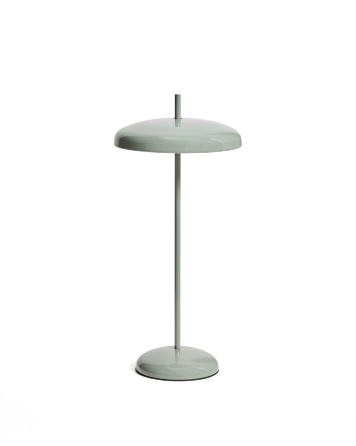 KAVE HOME Porte b�rbar bordlampe, m. justerbar h�jde, genopladelig - lysegr�n aluminium