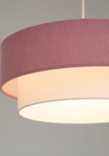 KAVE HOME Bianella loftlampe - hvid bomuld og lyser�d fl�jl