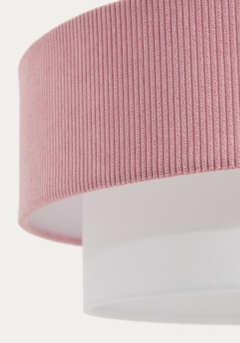 KAVE HOME Bianella loftlampe - hvid bomuld og lyser�d fl�jl