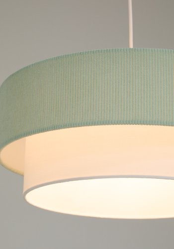 KAVE HOME Bianella loftlampe - hvid bomuld og turkis fl�jl