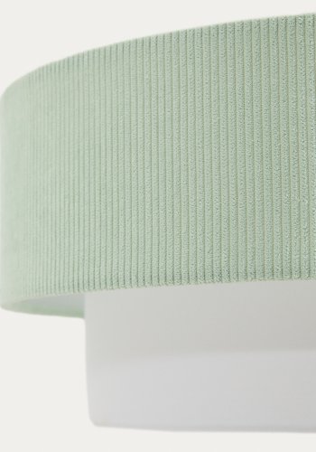 KAVE HOME Bianella loftlampe - hvid bomuld og turkis fl�jl