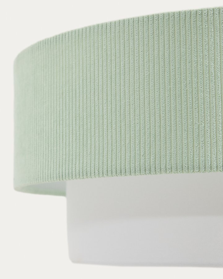 KAVE HOME Bianella loftlampe - hvid bomuld og turkis fl�jl