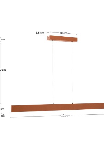 KAVE HOME Boadella taklampe i aluminium med terrakottalakert overflate