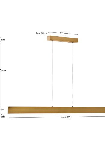 KAVE HOME Boadella taklampe i aluminium med gullmalt finish