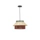KAVE HOME Pulmi taklampe, rund - natur/terrakotta/bl polyrattan/rotting (40)