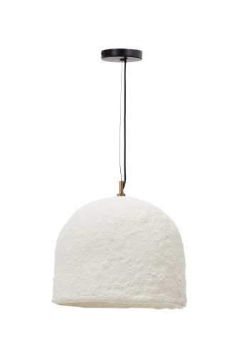 KAVE HOME Sineu taklampe, rund - hvit pappmaché (34,5)