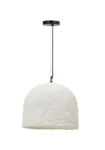 KAVE HOME Sineu taklampe, rund - hvit pappmaché (34,5)