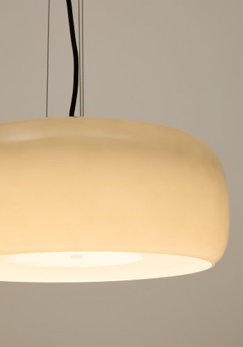 KAVE HOME Reig loftslampe, rund - lysegr� glas (�38)
