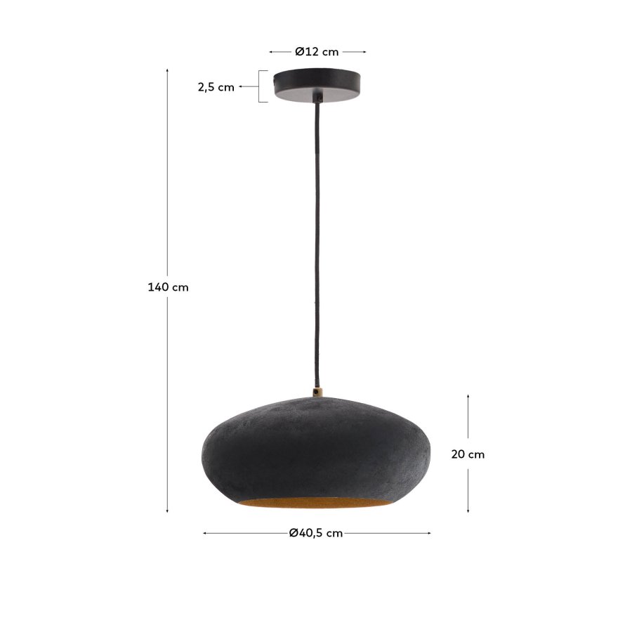 KAVE HOME Inda taklampe i metall i svart utfrelse, 30 cm