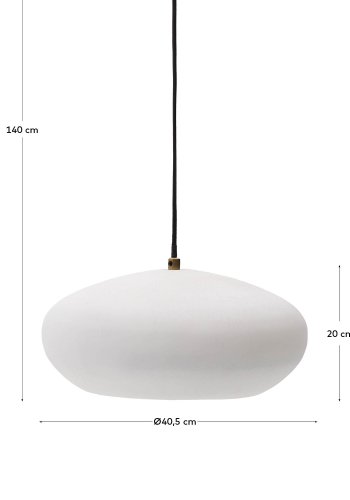 KAVE HOME Inda taklampe i metall i hvit utfrelse, 30 cm
