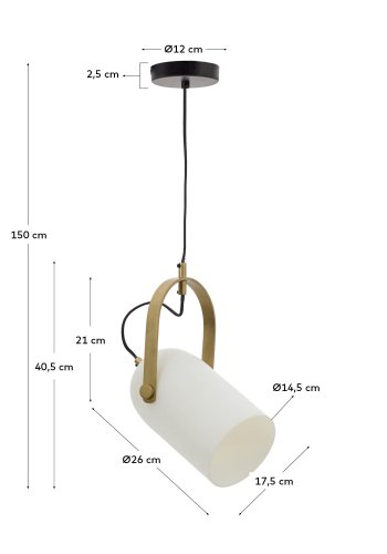 KAVE HOME Reisy taklampe laget av glasert glass, 14 cm