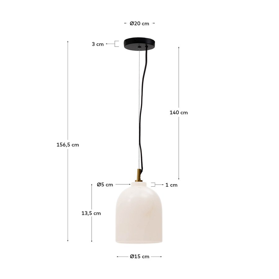 KAVE HOME Shenli taklampe i alabaster, 15 cm