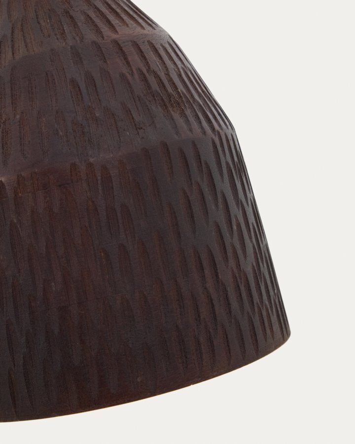 KAVE HOME Amire avlang taklampe i tre i svart utfrelse, 15 cm