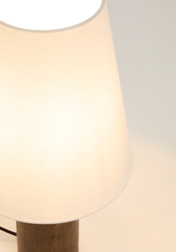 KAVE HOME Marga bordlampe - elfenben bomuld og m�rkebrun gummitr�