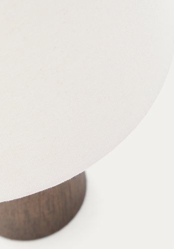KAVE HOME Marga bordlampe - elfenben bomuld og m�rkebrun gummitr�