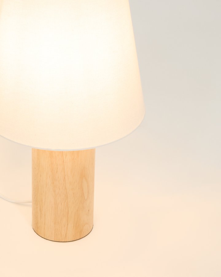 KAVE HOME Marga bordlampe - elfenben bomuld og natur gummitr�