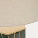 KAVE HOME Rue bordlampe - ecru stof og grn malet keramisk