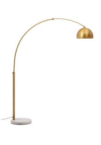 KAVE HOME Madali gulvlampe - messingmetall og hvit marmor