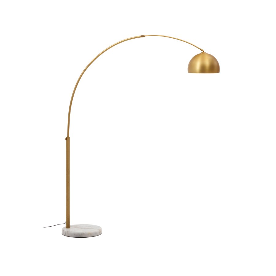 KAVE HOME Madali gulvlampe - messingmetall og hvit marmor