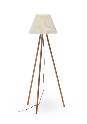 KAVE HOME Benicarlo gulvlampe - plissert skjerm og gummitre