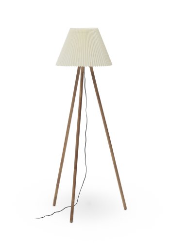 KAVE HOME Benicarlo gulvlampe - plissert skjerm og gummitre