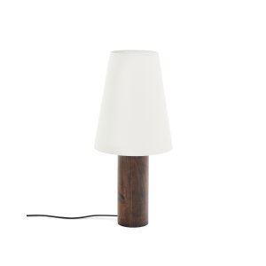 KAVE HOME Marga gulvlampe - elfenben bomuld og m�rkebrun gummitr�