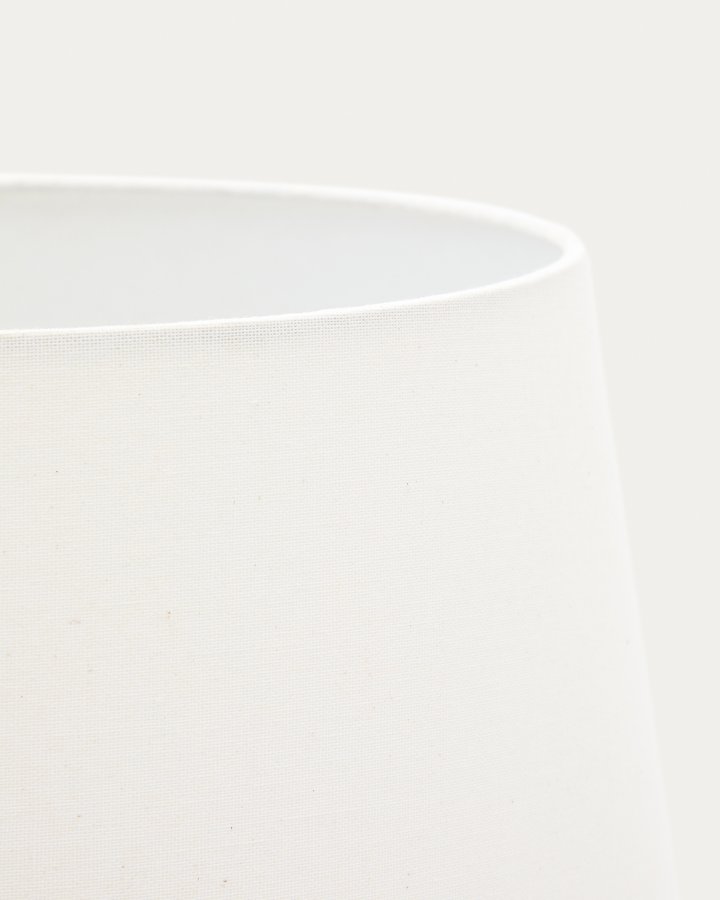 KAVE HOME Marga gulvlampe - elfenben bomuld og m�rkebrun gummitr�