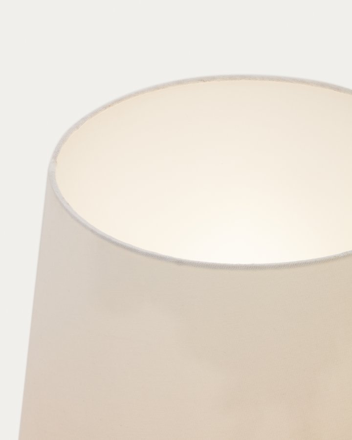 KAVE HOME Marga gulvlampe - hvid stof og natur tr