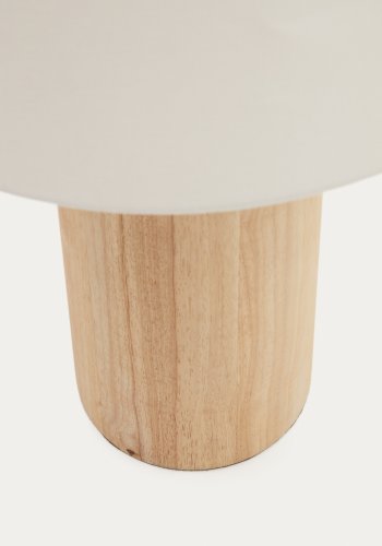 KAVE HOME Marga gulvlampe - hvid stof og natur tr