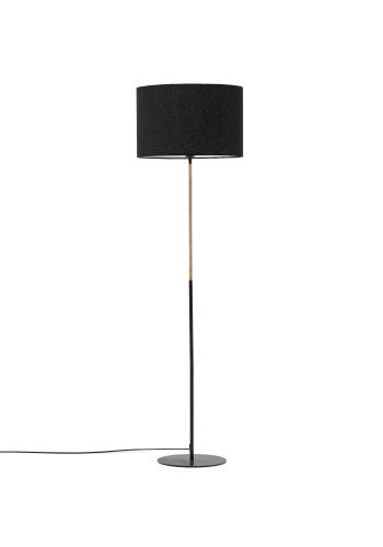 KAVE HOME Canar gulvlampe - sort bomuld, rattan og metal