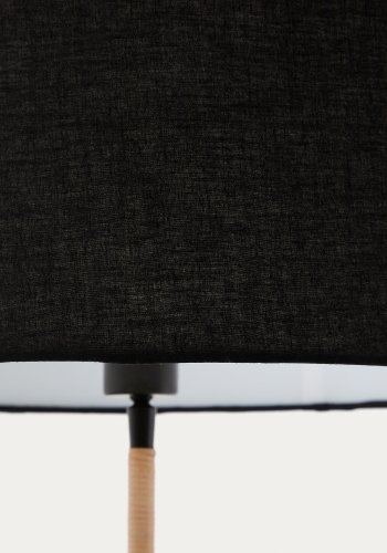 KAVE HOME Canar gulvlampe - sort bomuld, rattan og metal