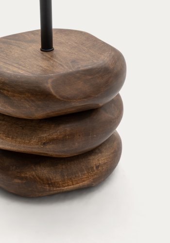 KAVE HOME Kor gulvlampe laget av jute og akasietre i mrk utfrelse