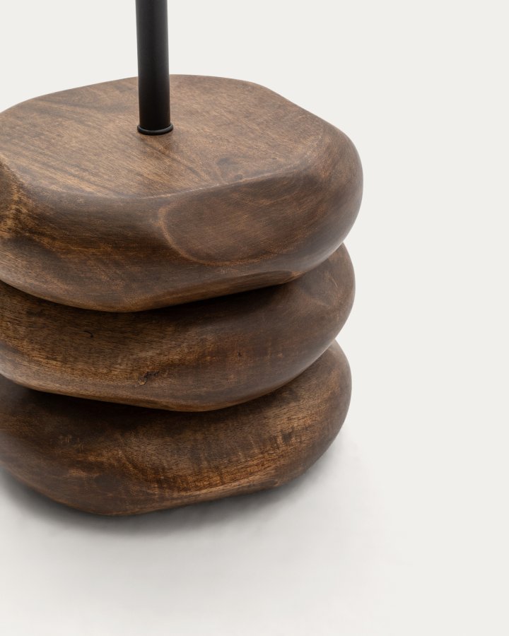 KAVE HOME Kor gulvlampe laget av jute og akasietre i mrk utfrelse