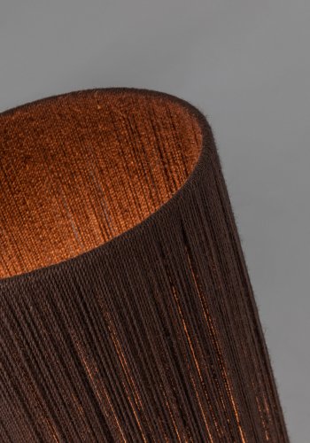 KAVE HOME Kor gulvlampe laget av jute og akasietre i mrk utfrelse