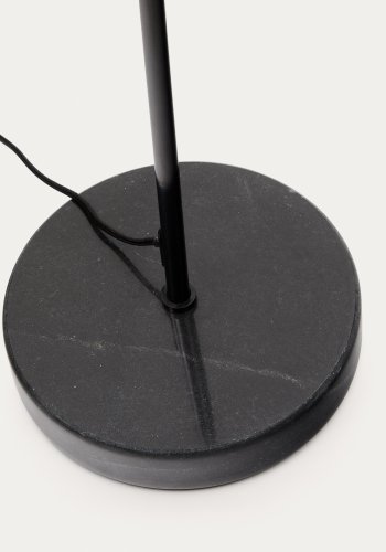 KAVE HOME Sayra gulvlampe - sort metal og sort marmor