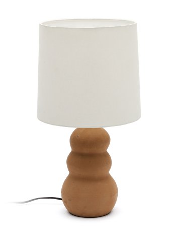 KAVE HOME Madsen bordlampe - terrakotta med hvit skjerm 