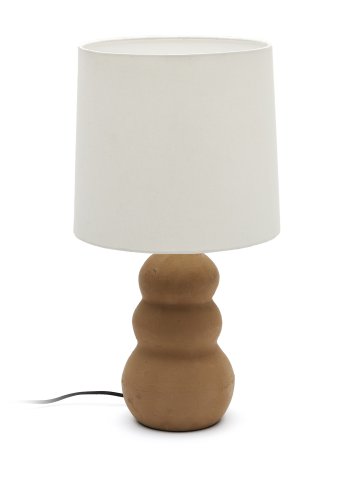 KAVE HOME Madsen bordlampe - terrakotta med hvit skjerm 