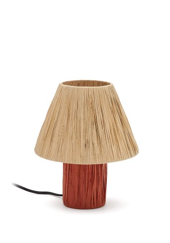 KAVE HOME Pulmi bordlampe - natur/terrakotta polyrattan/rotting