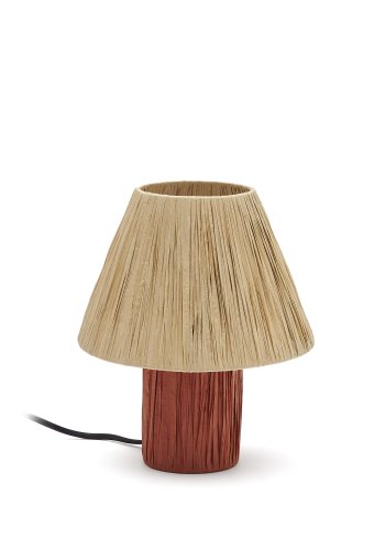 KAVE HOME Pulmi bordlampe - natur/terrakotta polyrattan/rotting