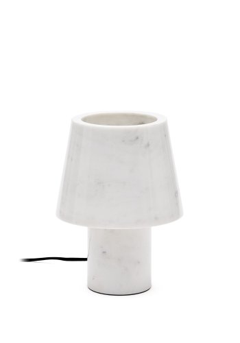 KAVE HOME Alaro bordlampe i hvit marmor