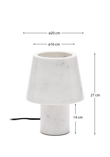 KAVE HOME Alaro bordlampe i hvit marmor